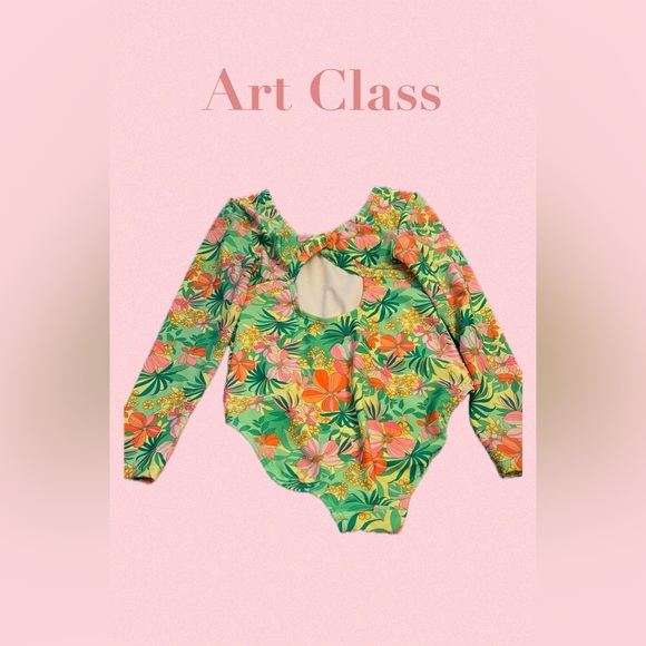 KB ART CLASS GIRLS TROPICAL UPF 50+ SWIM SUIT. Size M plus 8 - Picture 2 of 9